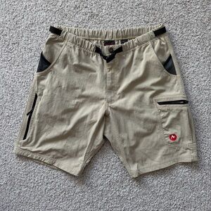 Marmot Hiking Shorts Mens L Beige Nylon Outdoor Trail Zip Pockets
